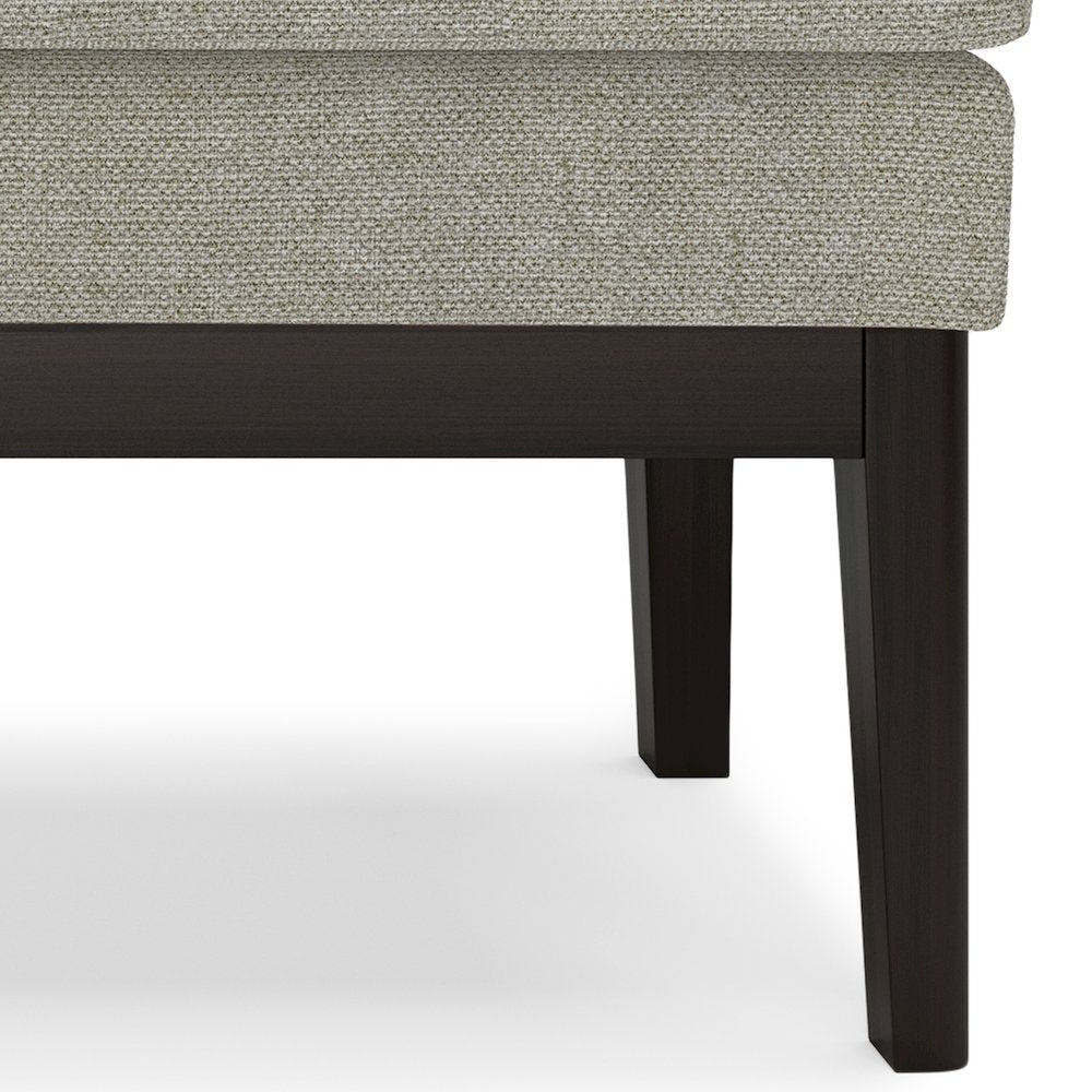 Carlson Ottoman Bench In Greige Polyester Fabric