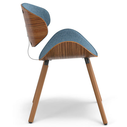 Marana Dining Chair In Denim Blue Linen Look Fabric