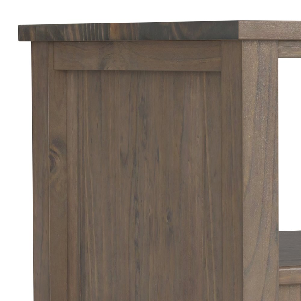 Ela Solid Wood End Table In Smoky Brown