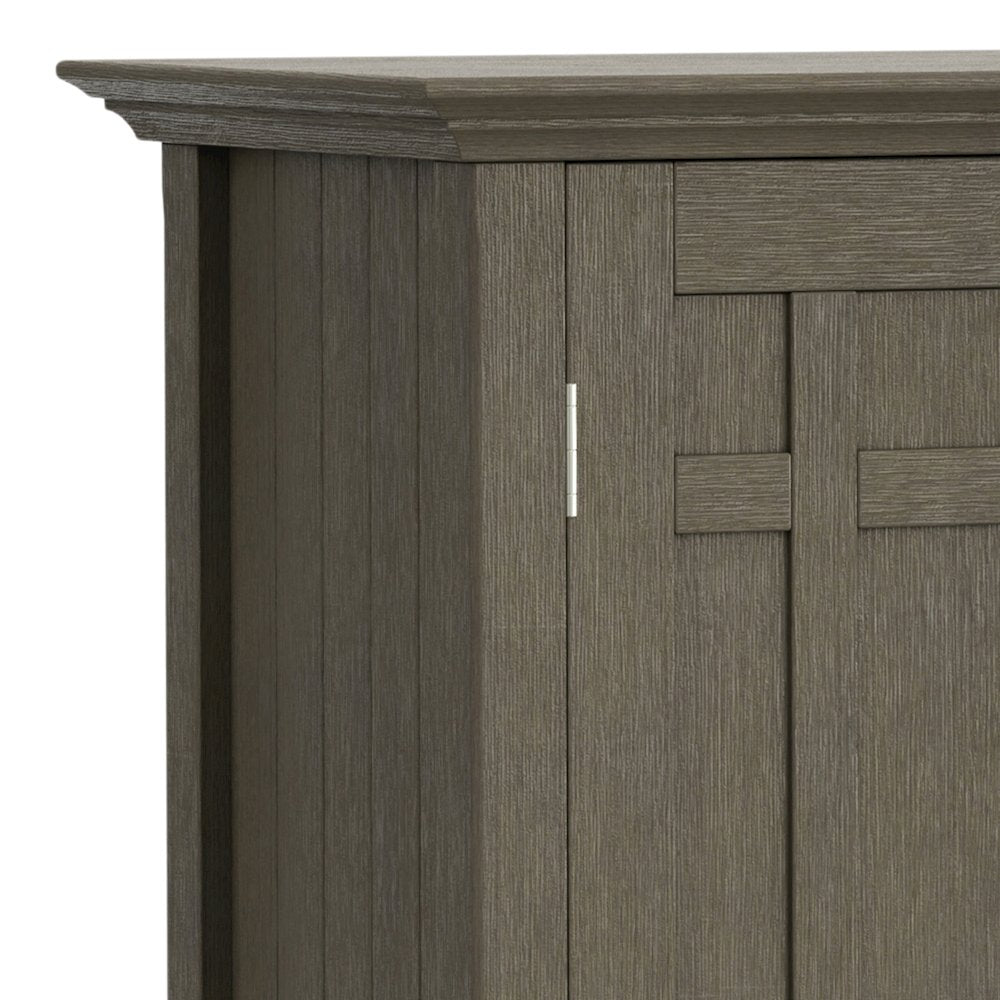 Bedford Solid Wood Sideboard Buffet And Wine Rack In Farmhouse Grey