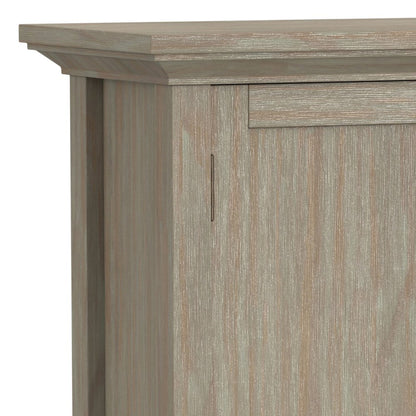 Redmond Solid Wood Low Storage Cabinet In Distressed Grey