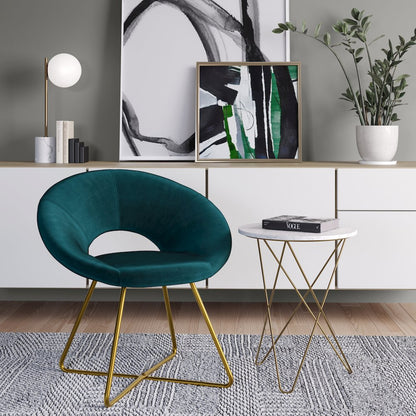 Barrett Accent Chair In Teal Velvet Fabric