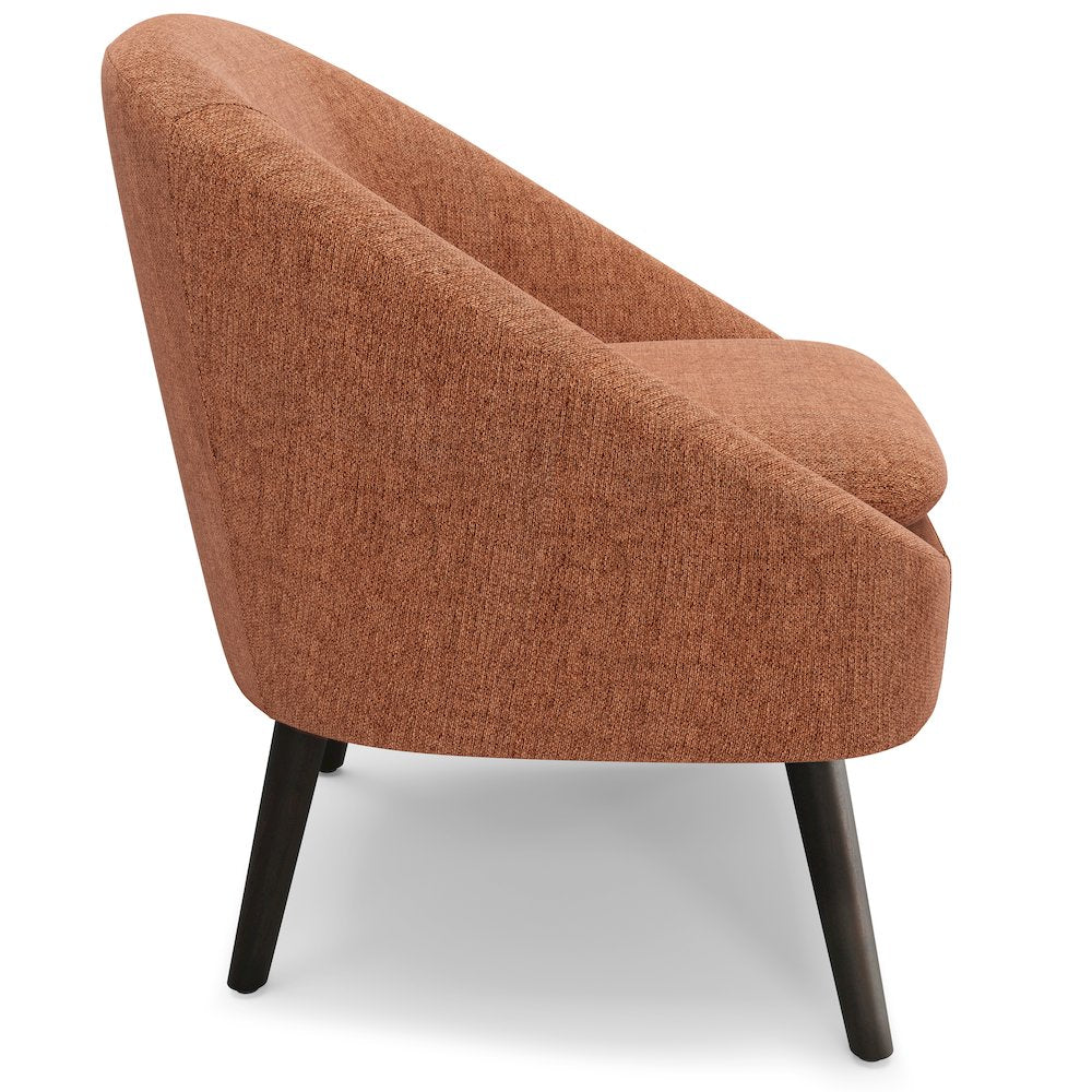 Redding Accent Chair In Rust Polyester Fabric