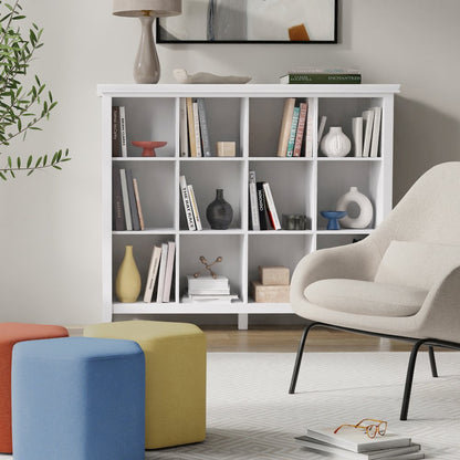Acadian Solid Wood 12 Cube Storage In White