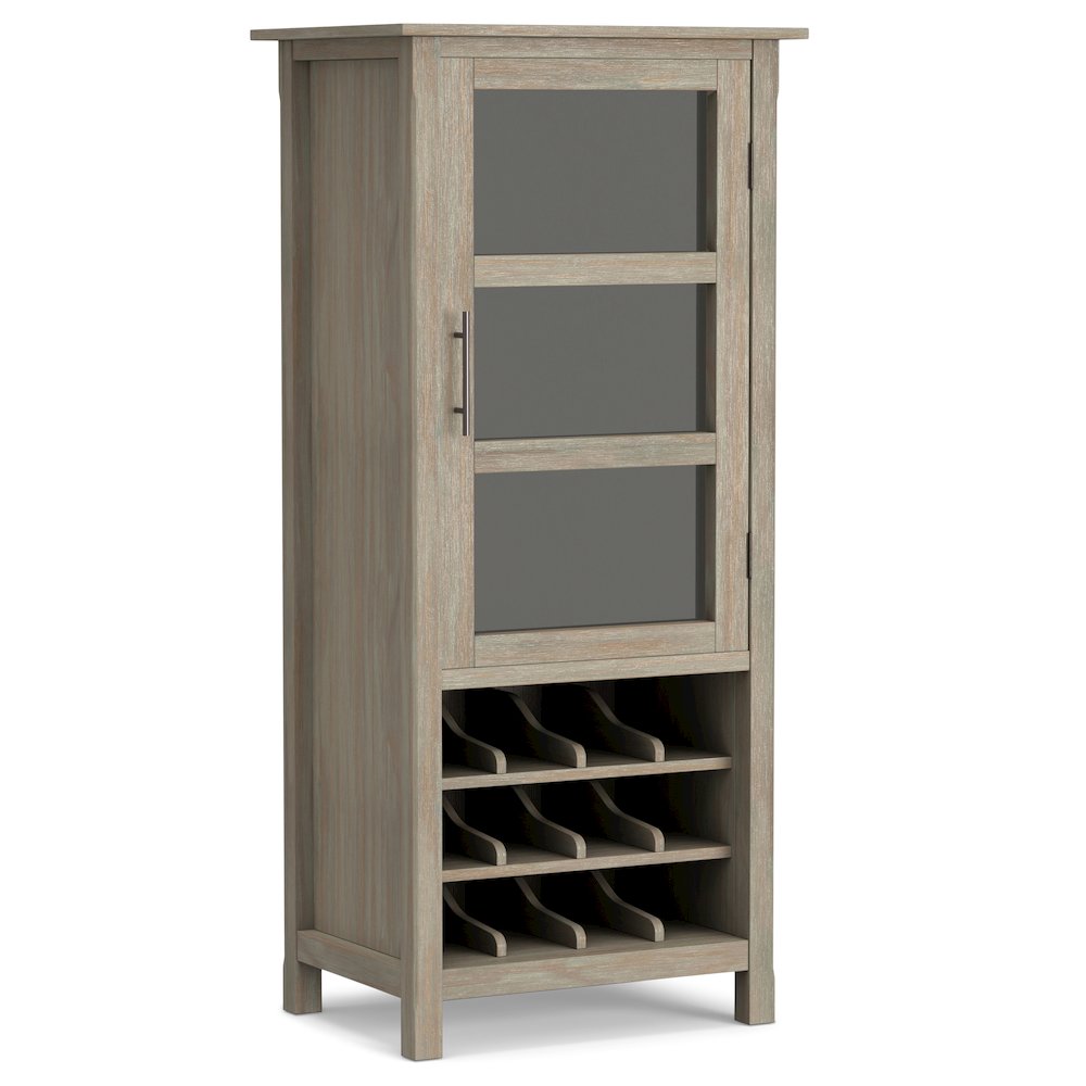 Avalon 22 inch Wide Contemporary Solid Wood 12-Bottle Wine Rack Storage Cabinet