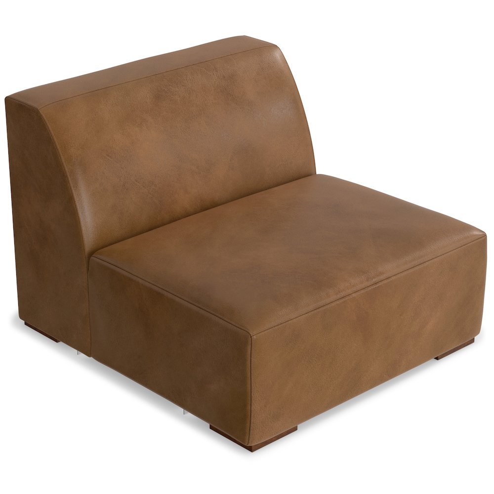 Rex Center Armless Sofa Module In Genuine Leather
