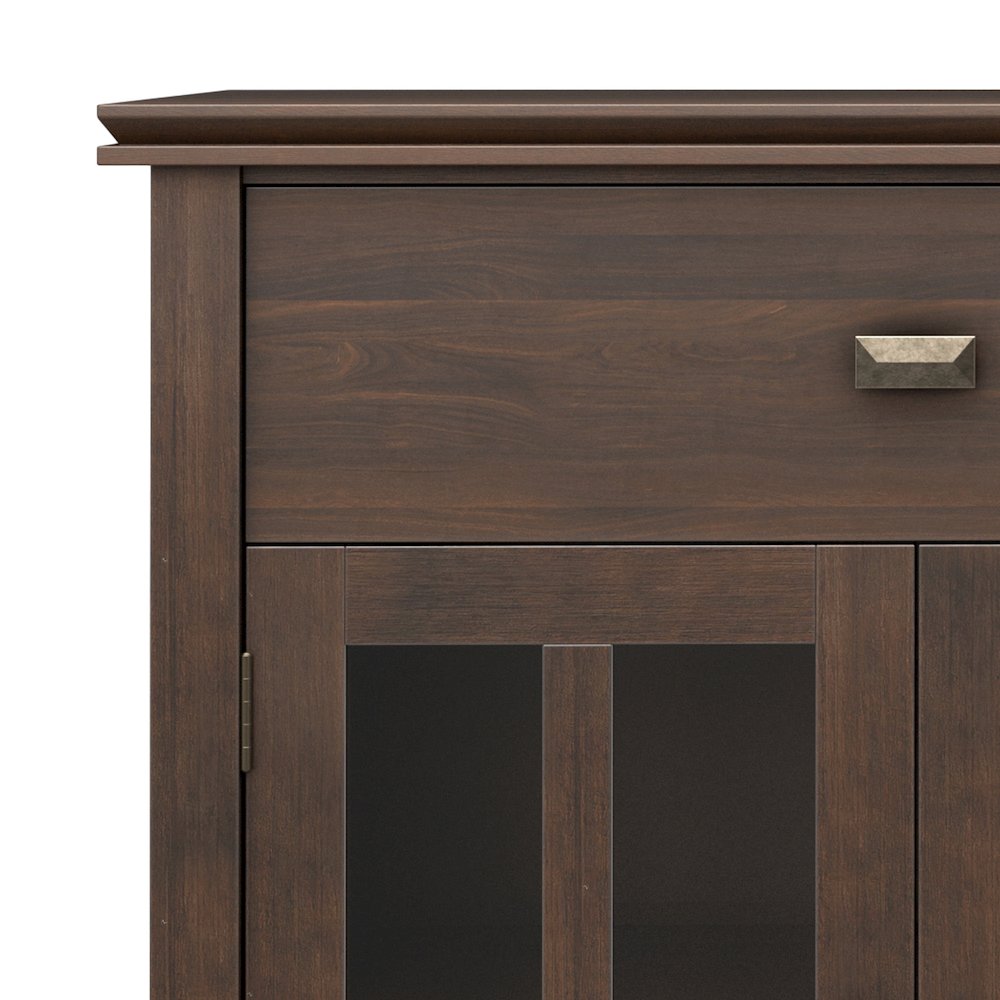 60 Wide Solid Wood Transitional Large 4 Door Sideboard Buffet Natural Brown