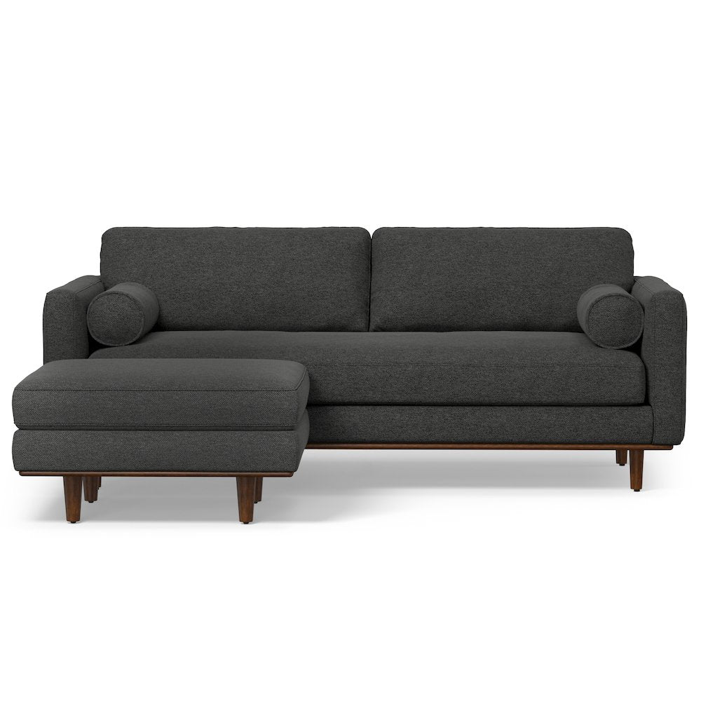 Morrison 89-Inch Sofa And Ottoman Set In Woven-Blend Fabric