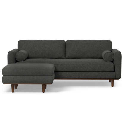 Morrison 89-Inch Sofa And Ottoman Set In Woven-Blend Fabric