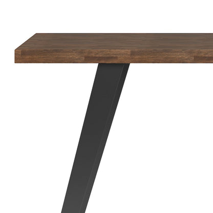 Lowry Solid Acacia Wood Flat Top Desk In Rustic Natural Aged Brown