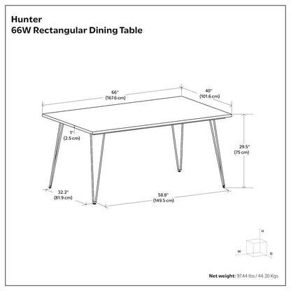 Hunter Solid Mango Wood Dining Table In Umber Brown