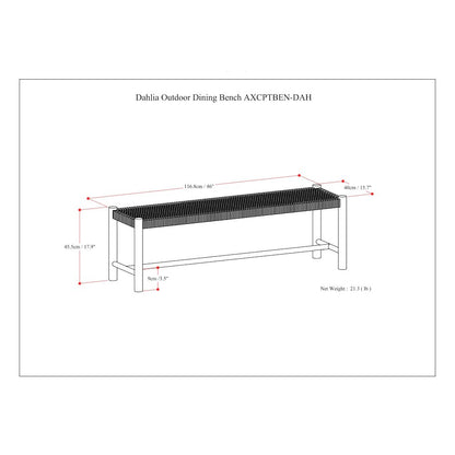 Dahlia Solid Acacia Wood Outdoor Indoor Bench In Grey