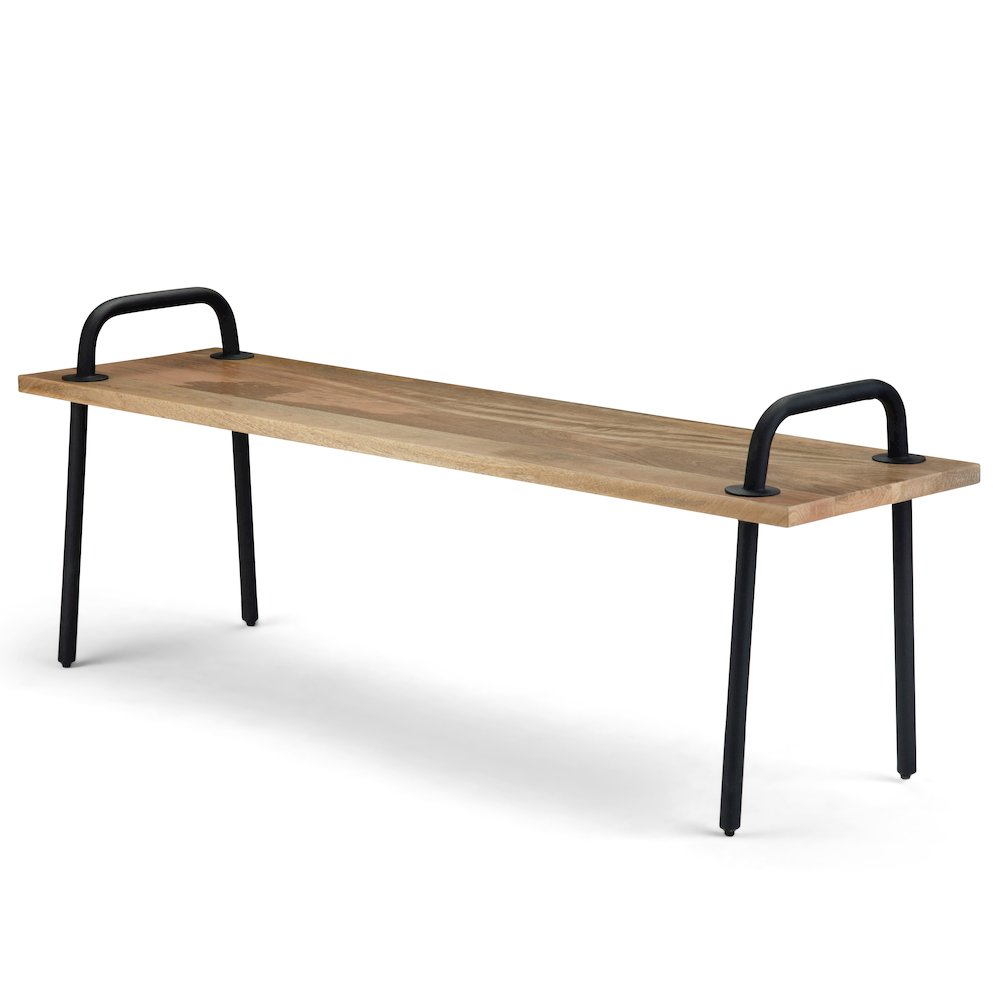 Berkeley Solid Mango Wood Entryway Bench In Natural