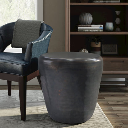 Garvy Metal Side Table In Antique Copper