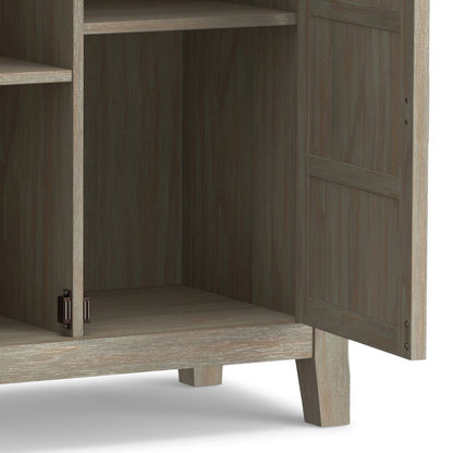 Redmond Solid Wood Low Storage Cabinet In Distressed Grey