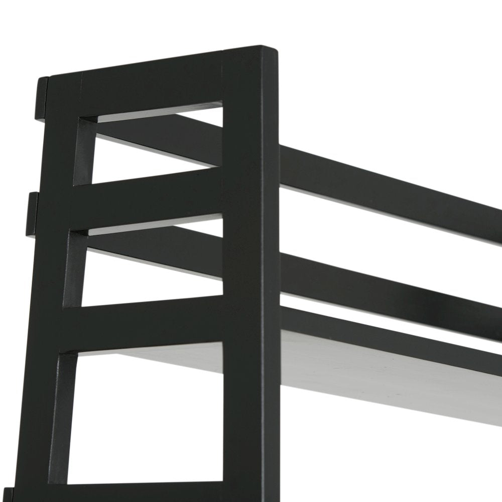 Acadian Solid Wood Ladder Shelf Bookcase In Black