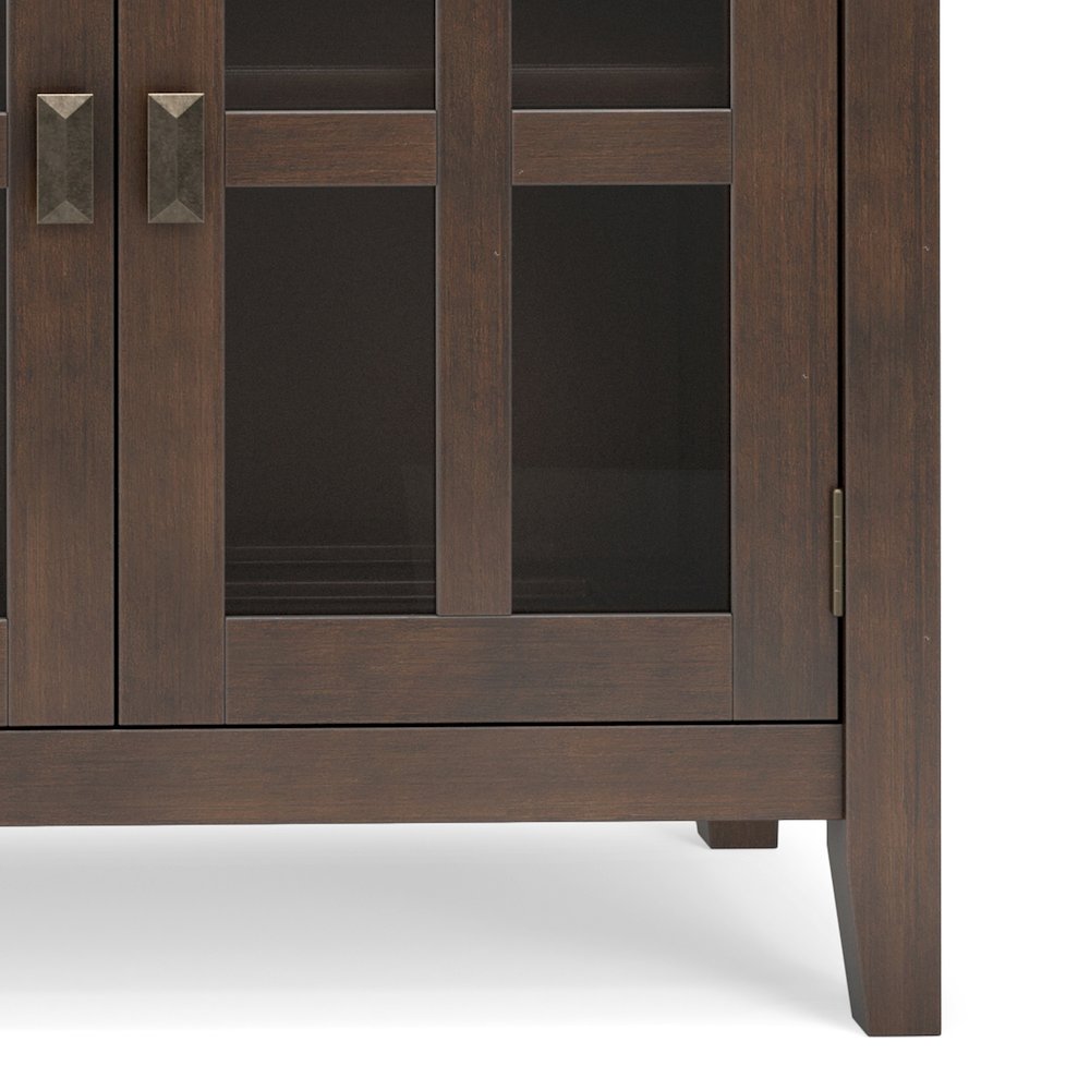 60 Wide Solid Wood Transitional Large 4 Door Sideboard Buffet Natural Brown