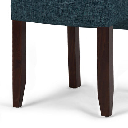 Cosmopolitan Solid Wood Deluxe Tufted Parson Chair (Set Of 2) In Denim Blue