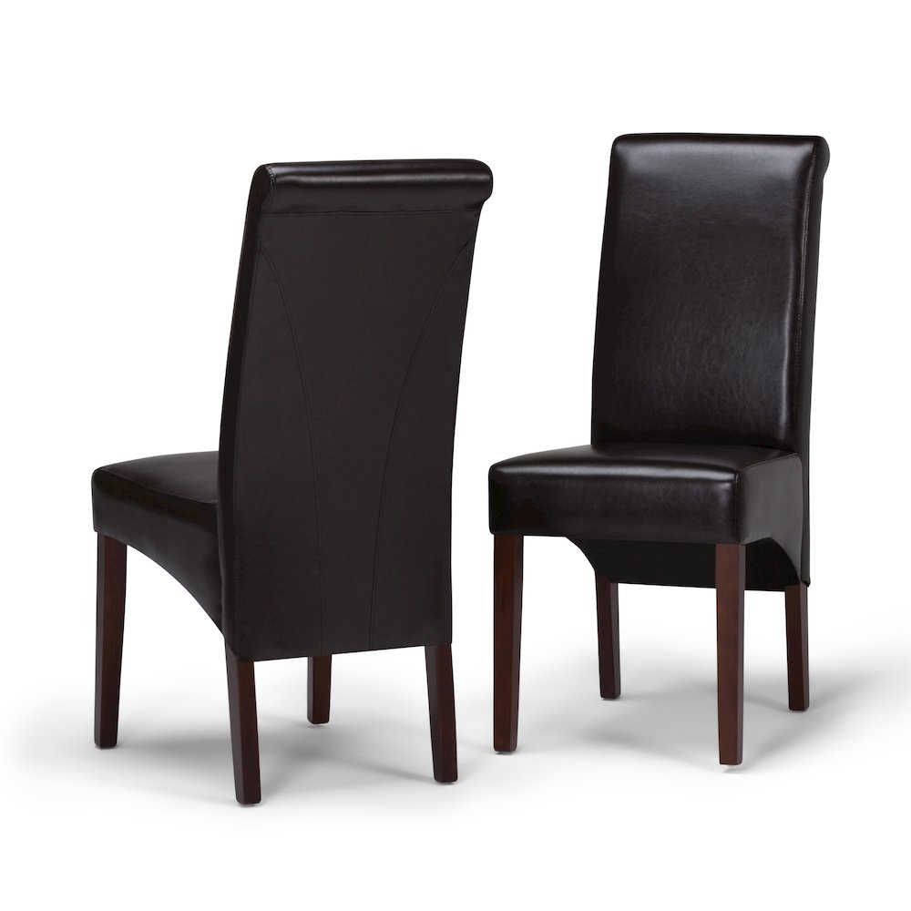 Avalon Solid Wood Deluxe Parson Dining Chair (Set Of 2) In Tanners Brown