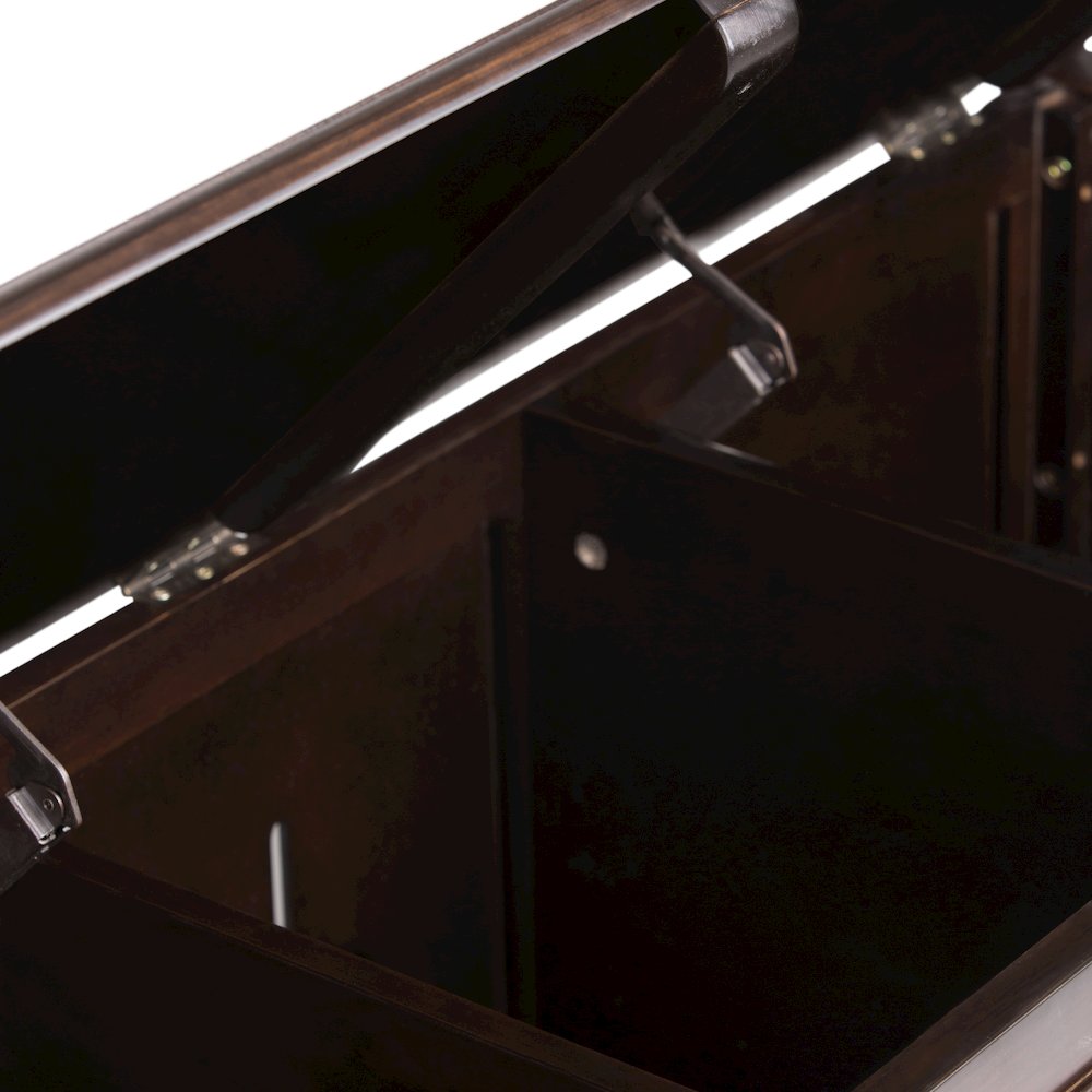 Connaught Solid Wood Storage Bench Trunk In Dark Chestnut Brown
