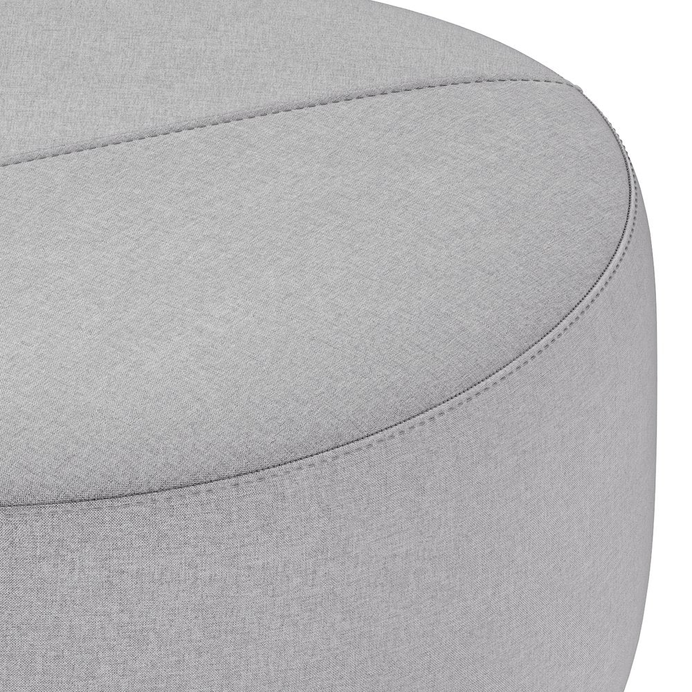 Moore Large Ottoman In Light Grey Linen Look Fabric