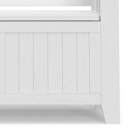 36 Inch Wide Solid Wood Transitional Small Entryway Storage Bench In White
