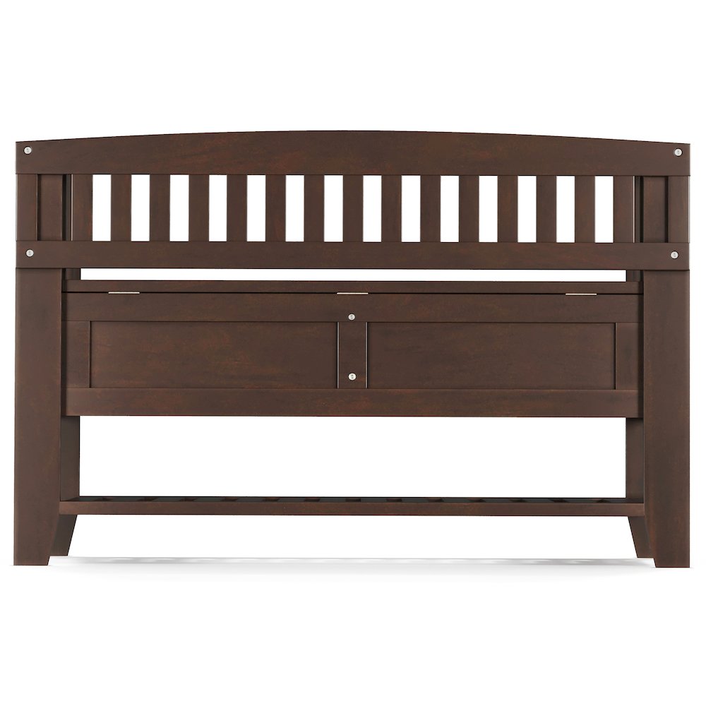 Acadian 48 inch Wide Solid Wood Transitional Entryway Storage Bench with Shelf
