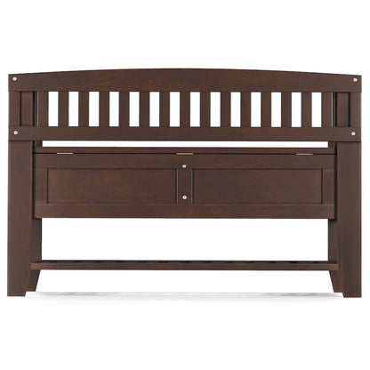 Acadian 48 inch Wide Solid Wood Transitional Entryway Storage Bench with Shelf