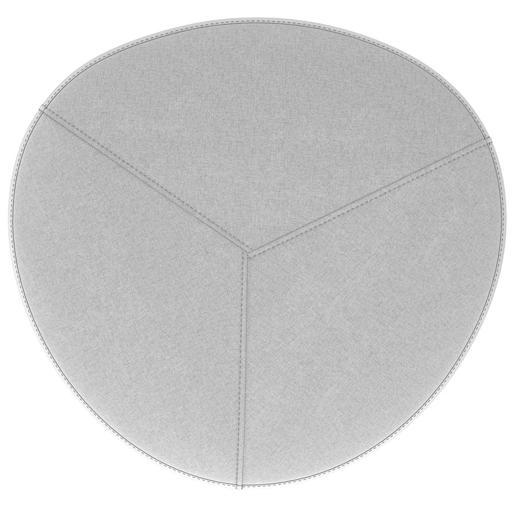 Moore Large Ottoman In Light Grey Linen Look Fabric