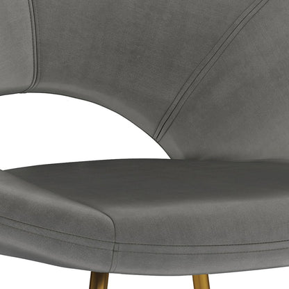 Barrett Accent Chair In Grey Velvet Fabric