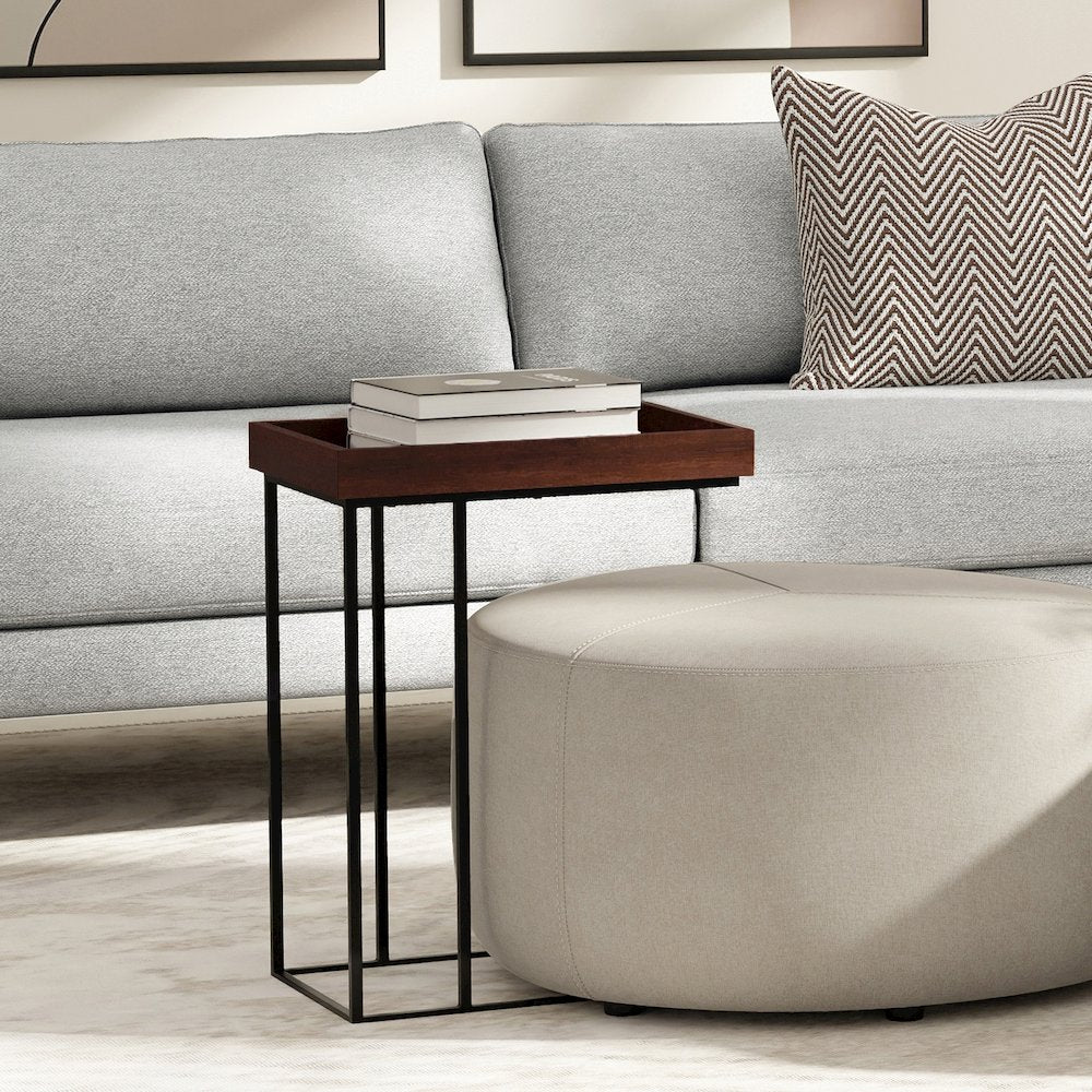 Gallagher Solid Mango Wood C Side Table In Cognac