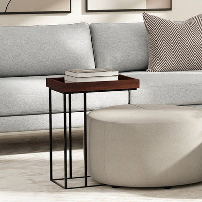 Gallagher Solid Mango Wood C Side Table In Cognac
