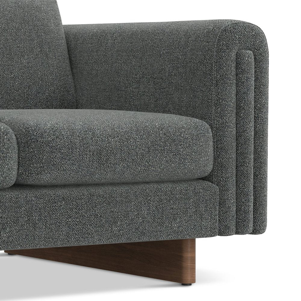 61 Wide Contemporary Loveseat Sofa in Dark Grey Tightly Woven Performance Fabric