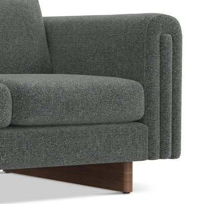 61 Wide Contemporary Loveseat Sofa in Dark Grey Tightly Woven Performance Fabric