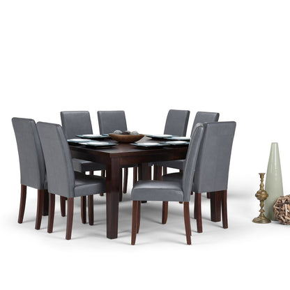 Acadian Solid Hardwood 9 Piece Dining Set In Stone Grey