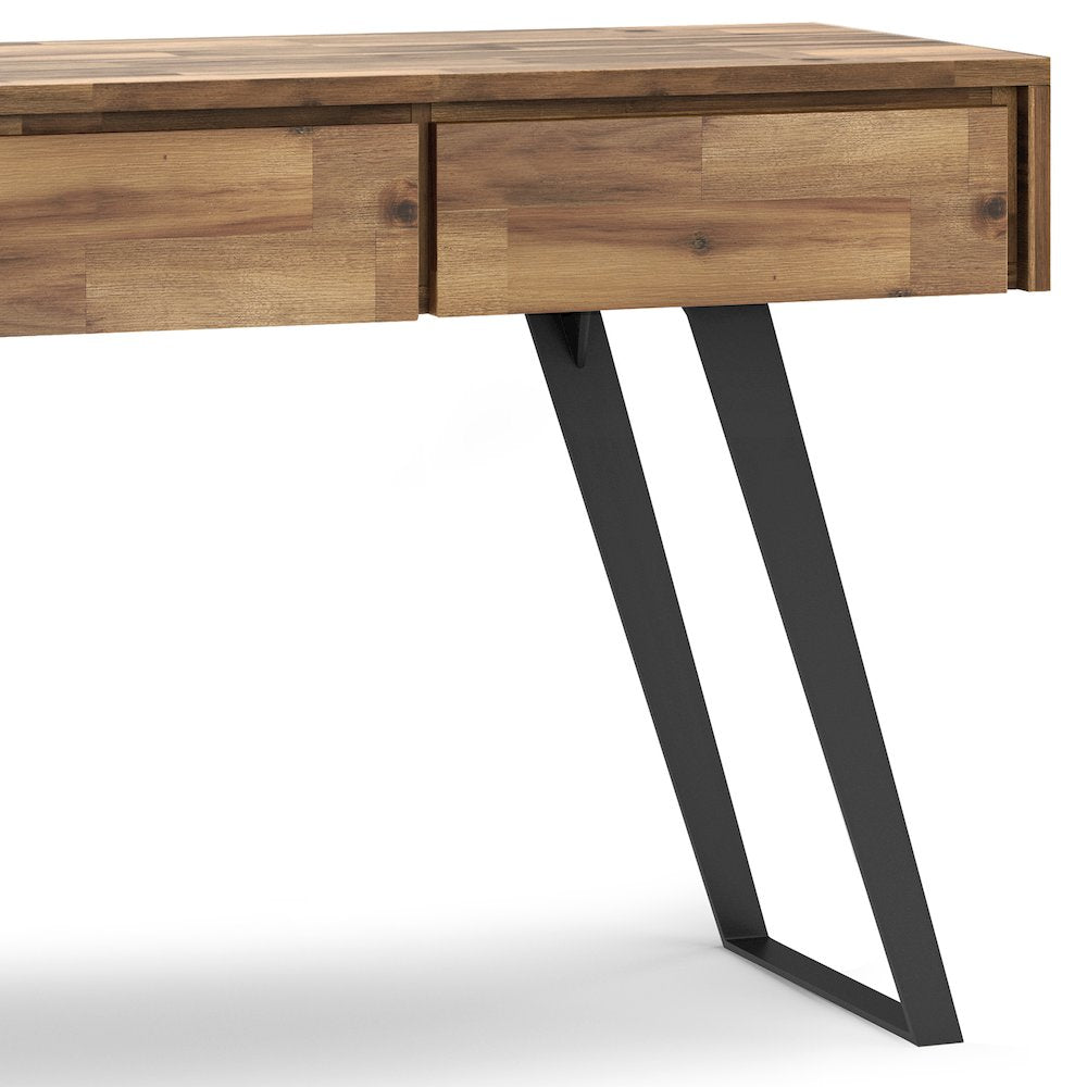 Lowry Solid Acacia Wood Console Sofa Table In Distressed Golden Wheat