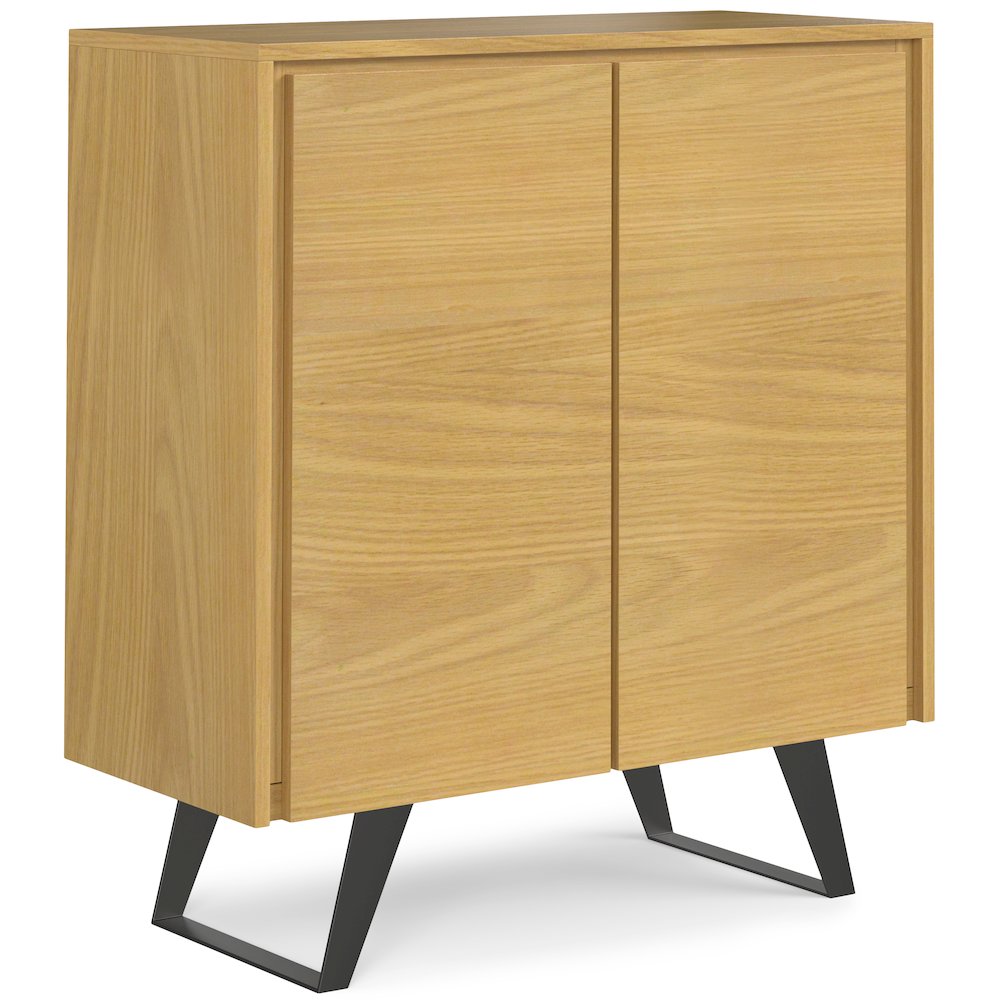 Lowry Solid Wood Medium Storage Cabinet In Oak Veneer