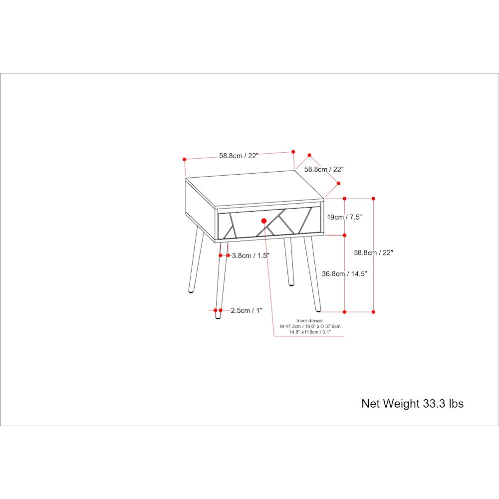 Jager Solid Mango Wood Side Table In Natural