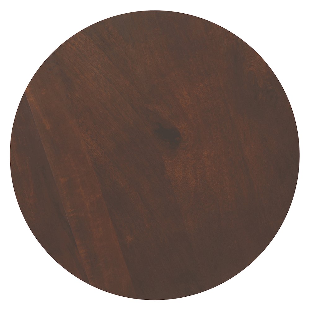 Winnie Solid Acacia Wood Round Coffee Table In Walnut