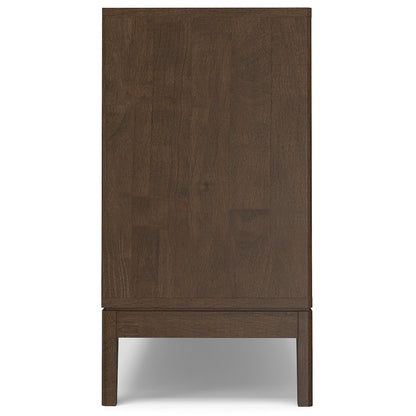 Harper Solid Hardwood 3 Door Sideboard Buffet / Storage Cabinet In Walnut Brown