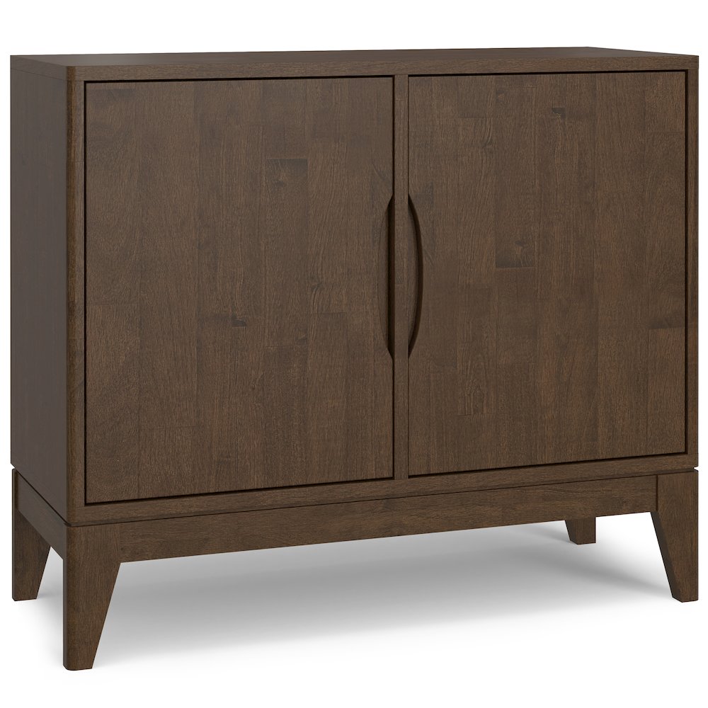 Harper Solid Hardwood 2 Door Sideboard Buffet / Storage Cabinet In Walnut Brown