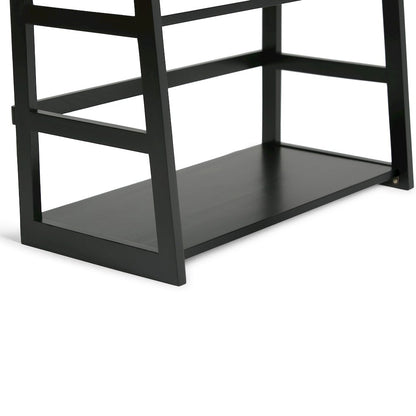 Acadian Solid Wood Ladder Shelf Bookcase In Black