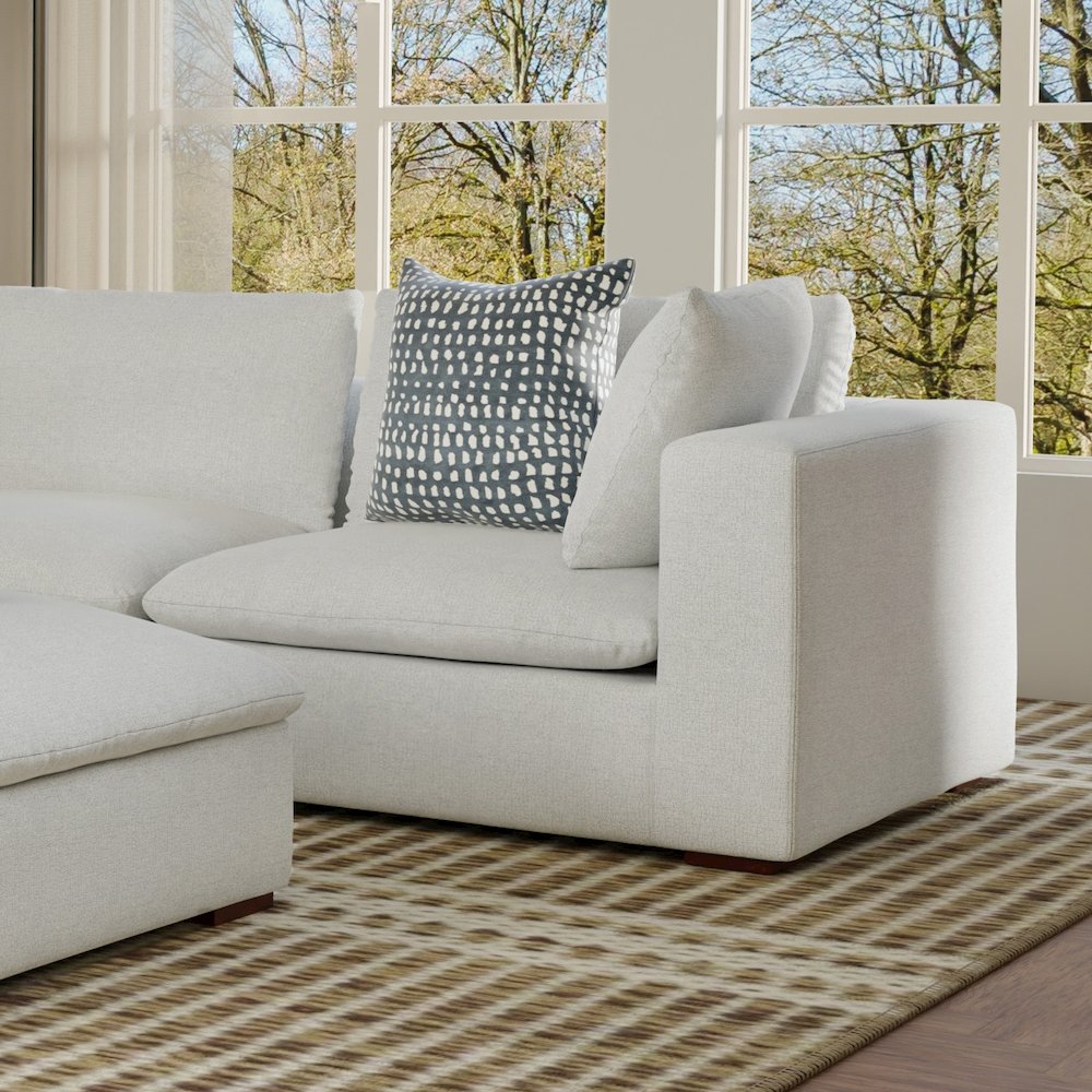 Jasmine Right-Arm Sofa Module In Velvety Chenille Performance Fabric