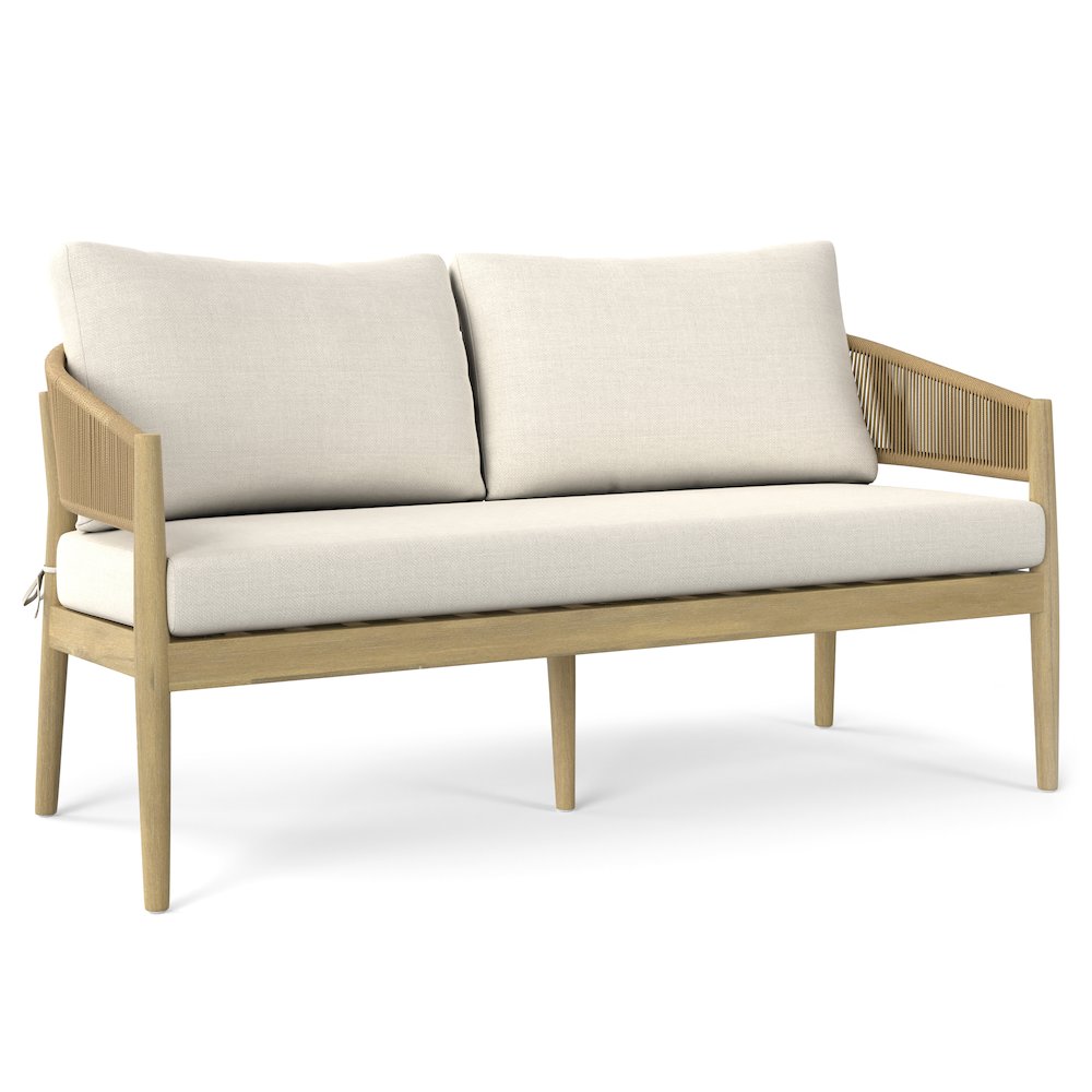 Bayshore Solid Acacia Wood Outdoor Sofa In Natural