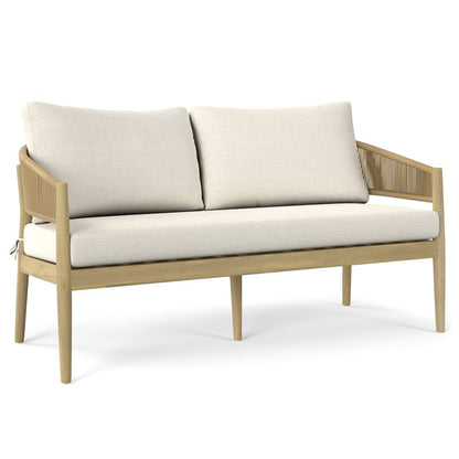 Bayshore Solid Acacia Wood Outdoor Sofa In Natural