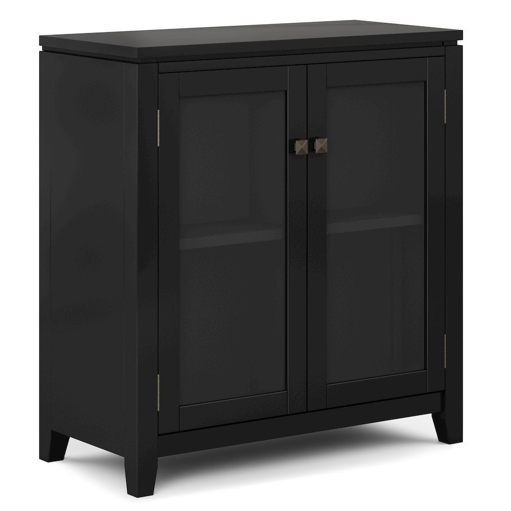 Cosmopolitan Solid Wood 30 Inch Storage Cabinet In Black (Set Of 2)