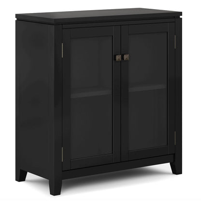 Cosmopolitan Solid Wood 30 Inch Storage Cabinet In Black (Set Of 2)