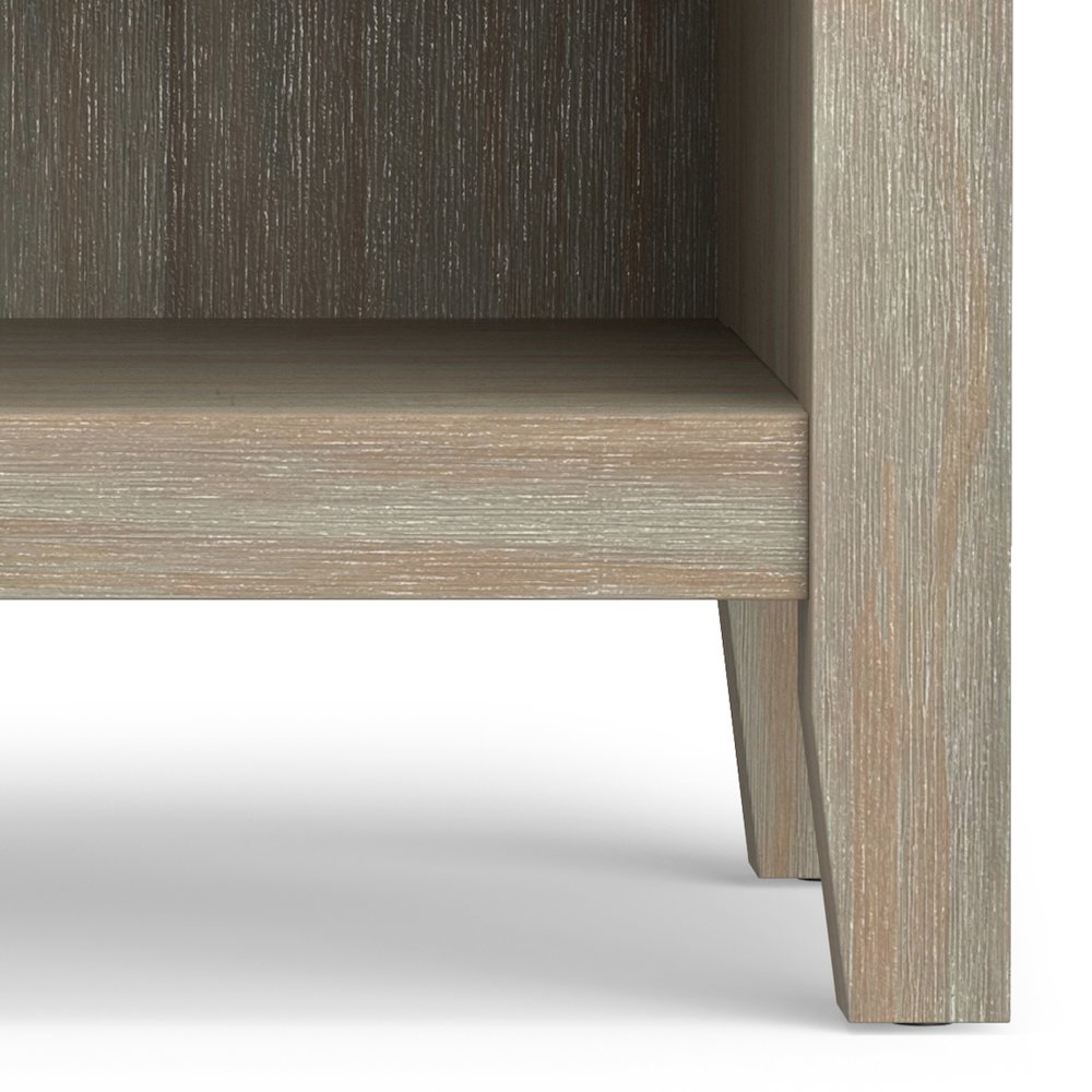 Artisan 24 inch Wide Solid Wood Transitional Bedside Table in Distressed Grey