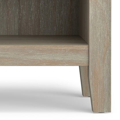 Artisan 24 inch Wide Solid Wood Transitional Bedside Table in Distressed Grey