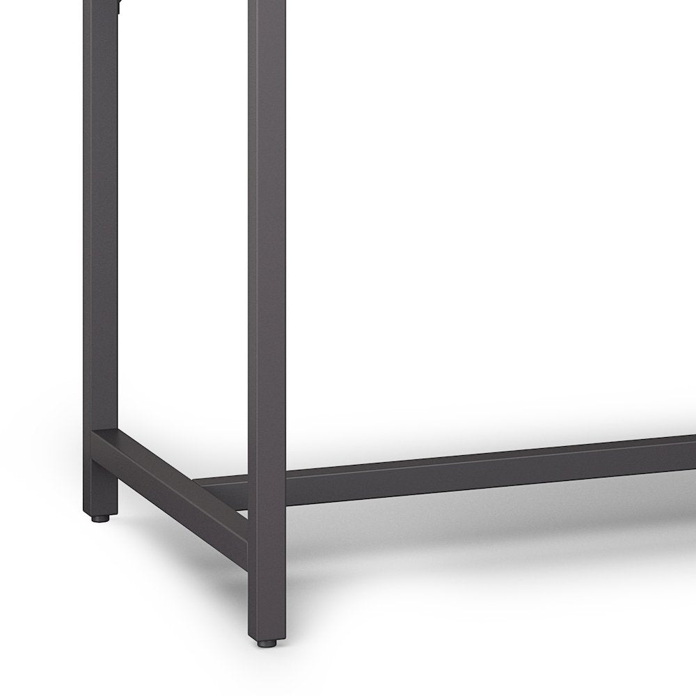 Banting Solid Hardwood Mid Century Wide Desk In Distressed Grey